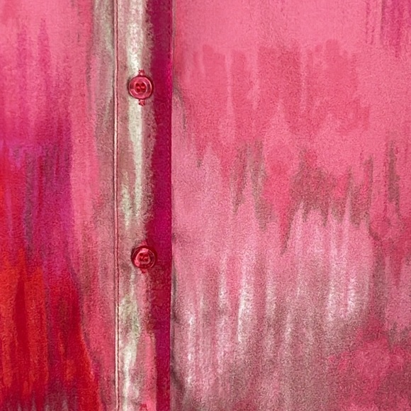 Calvin Klein Pink & Gold Brush Stroke Blouse - Picture 5 of 7